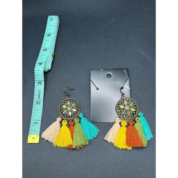 New! Multicolor Tassel Boho Earrings - Picture 5 of 5